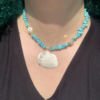 Turquoise & Shell Necklace