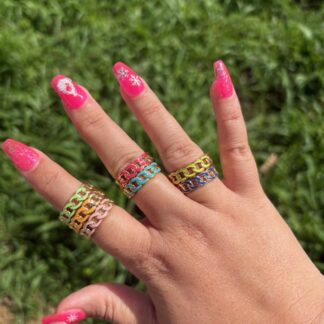 Two Tone Chain Adjustable Ring