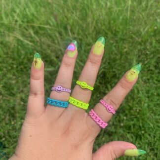 Chain / Smiley Adjustable Ring