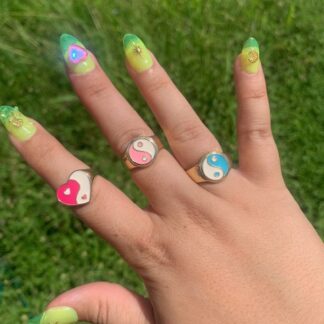 Ying & Yang Adjustable Ring (Size 6 - 7)