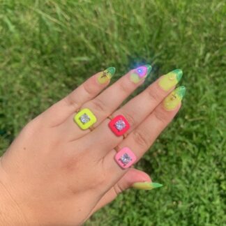 Square Bling Adjustable Ring