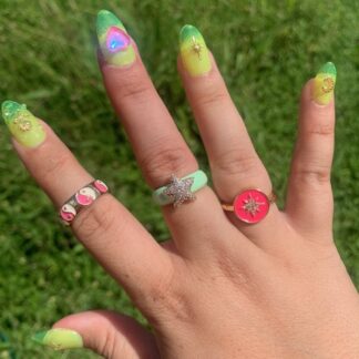 Enamel Adjustable Ring