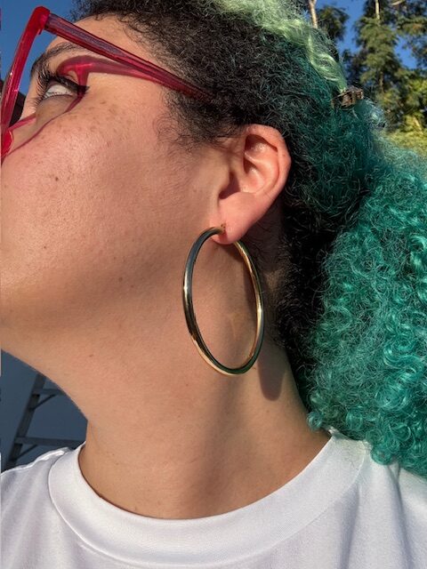 Chunky Stainless Steel Hoops - Image 2